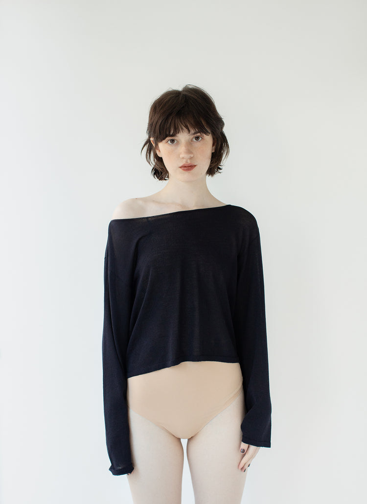 sheer knit pull over / lens