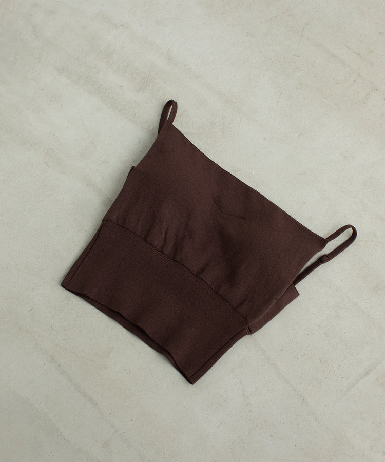 premium rib-knit bra top / freckle