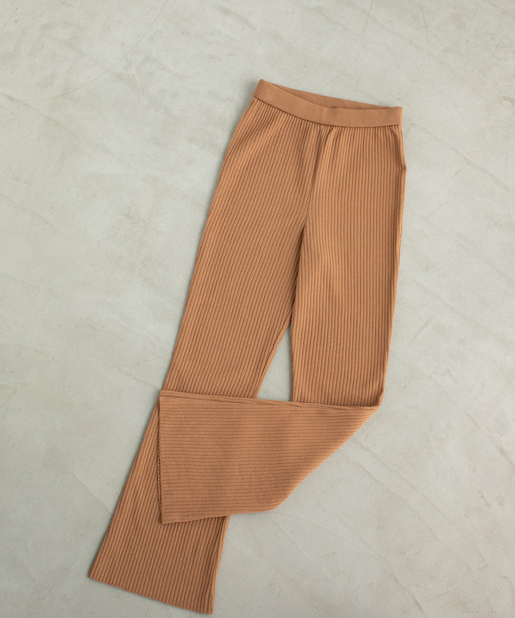 premium rib-knit pants / cinnamon