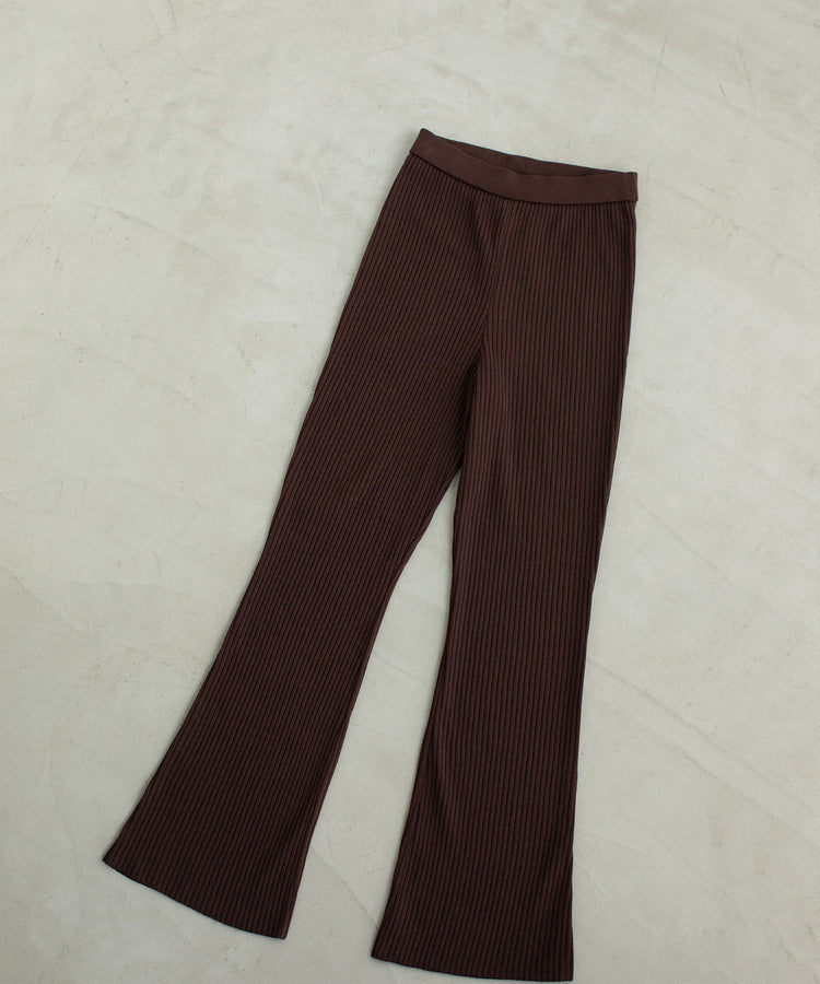 premium rib-knit pants / freckle