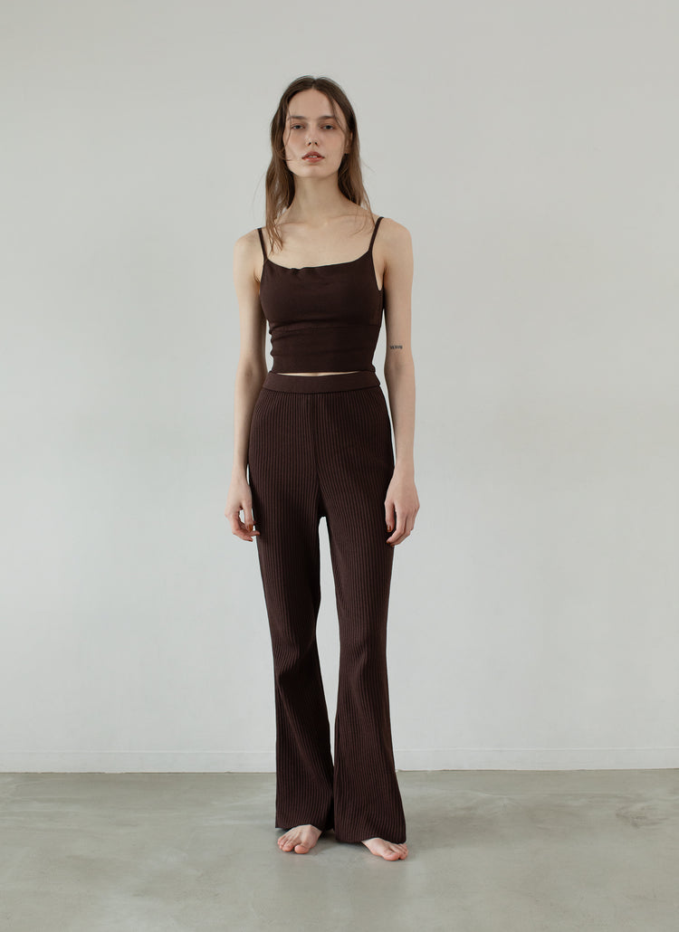 premium rib-knit bra top / freckle