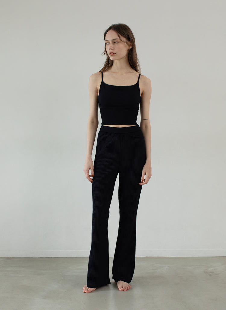 premium rib-knit bra top / lens