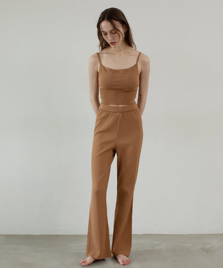 premium rib-knit set up / cinnamon