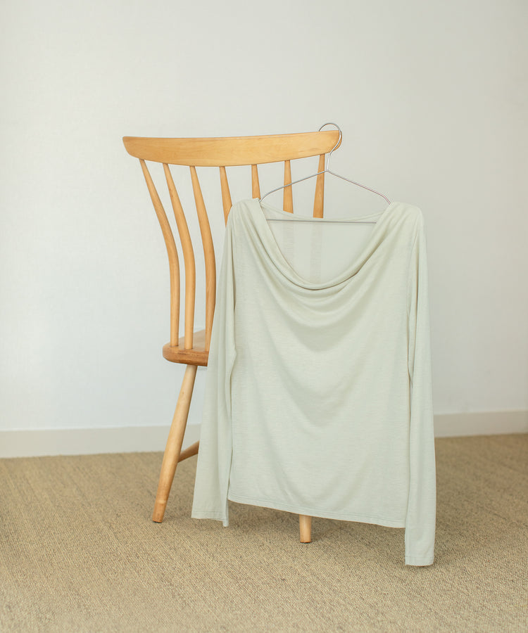 fine jersey long sleeve T shirt / sage