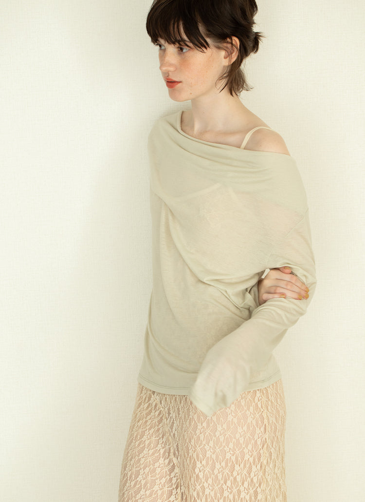 fine jersey long sleeve T shirt / sage