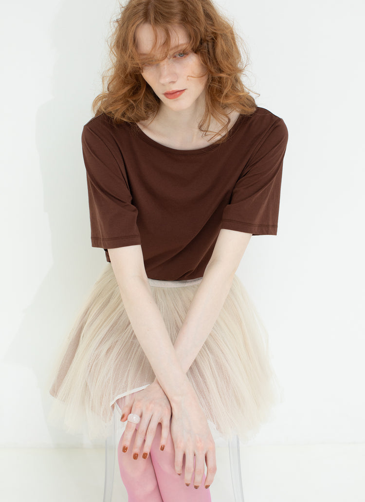 sheer T shirt freckle