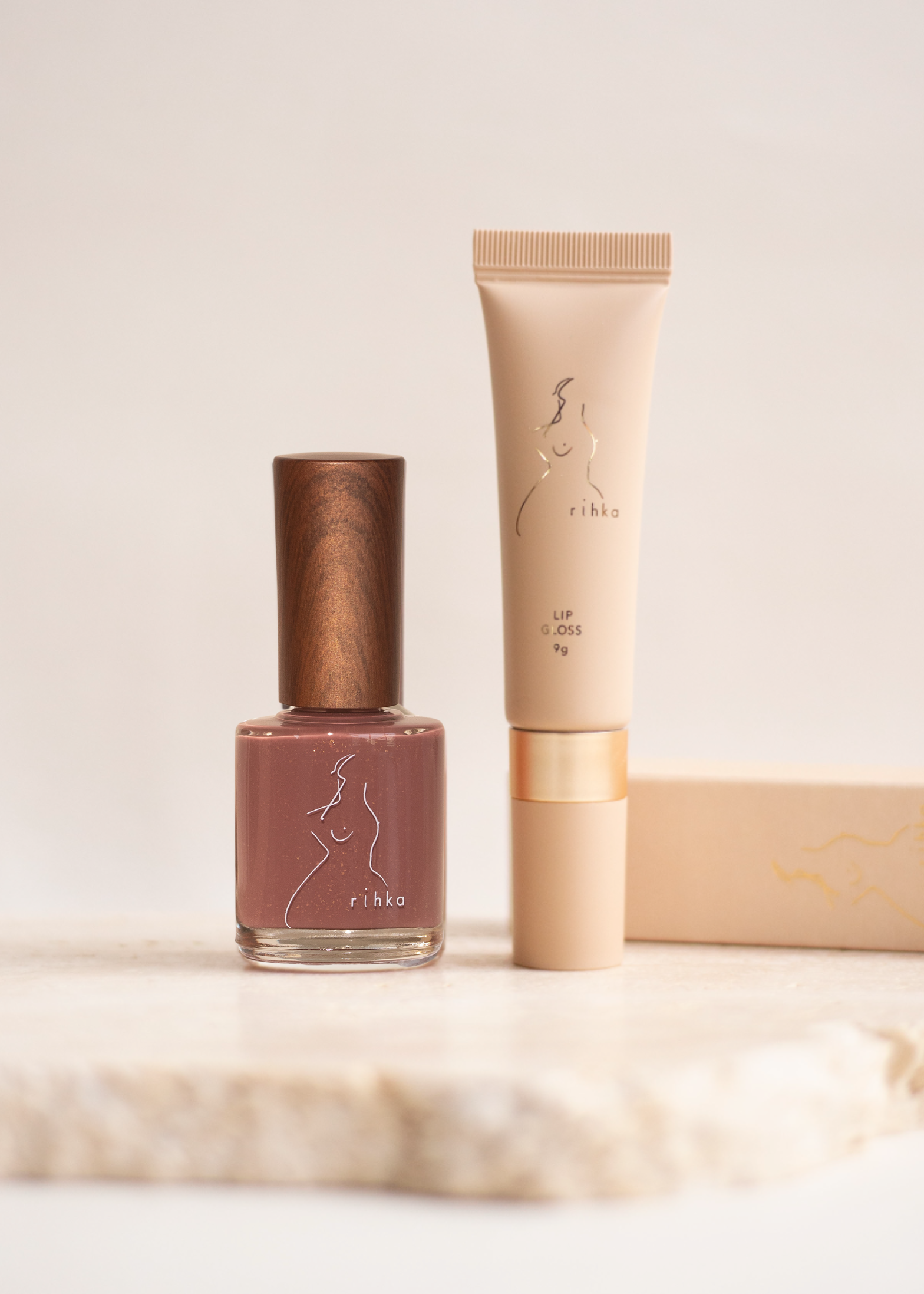 toffee lip gloss & nail polish set | rihka