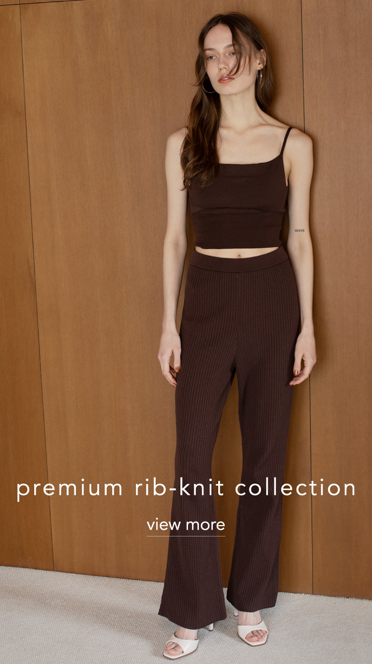 premium rib-knit bra top / lens リーカ